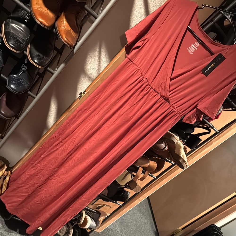 Orange Pink maternity Maxi Sundress